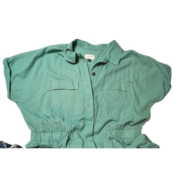 Universal Thread ½ button front green linen blend jumpsuit NWT junior’s size 17 - Picture 7 of 12